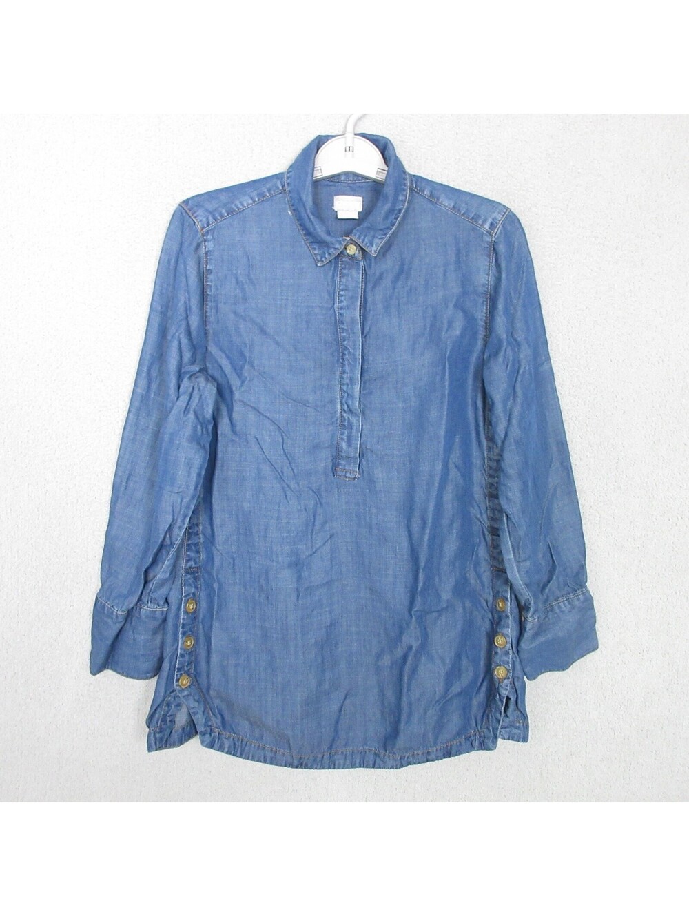Chico's Blue Denim Tunic Shirt Chicos Size 1 (US 8/10)